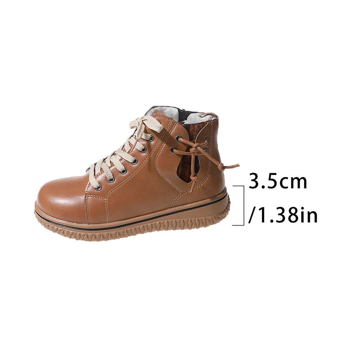 Women's Flat Heel Martin Boots Lace-up Zip Cotton-padded