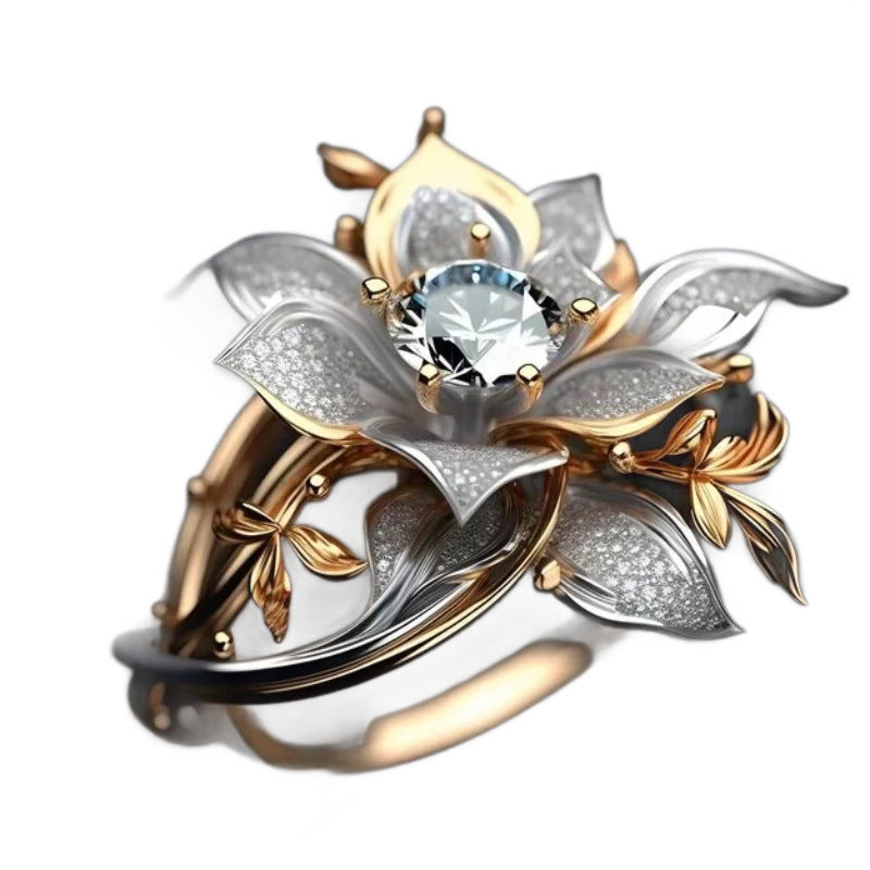 Vintage Flower Luxury High Sense Creative Ring