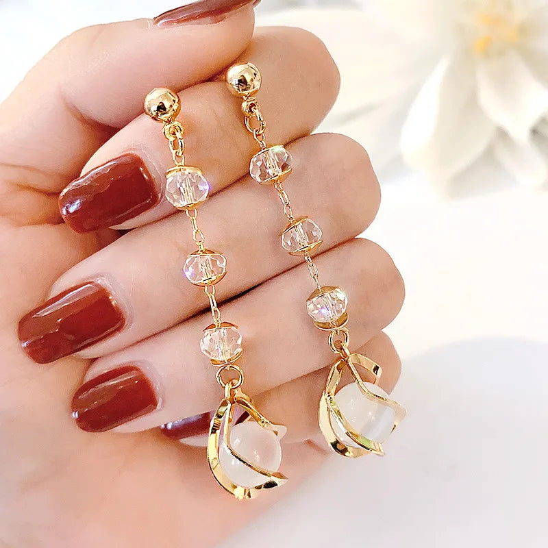 Long Tassel Dangle Earrings Explosive Personality Fashion All-match Female Gold Silver Needle Retro Heart Earjewelry Wholesale