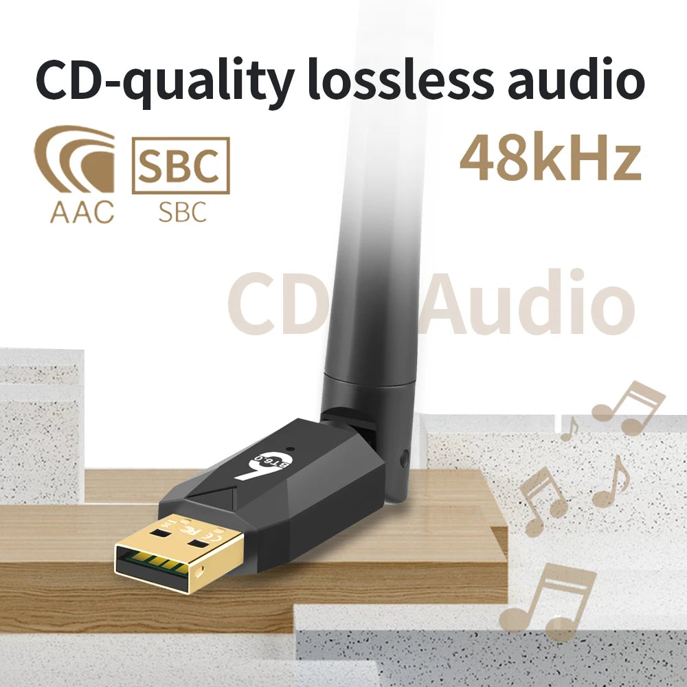 200M Bluetooth 6.0 5.4 Adapter USB Dongle Wireless Adapter Music Audio Receiver Transmitter for PC Mouse Keyboard Driver Free