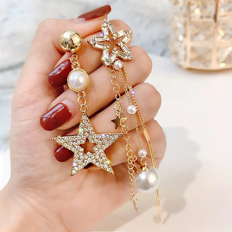 Long Tassel Dangle Earrings Explosive Personality Fashion All-match Female Gold Silver Needle Retro Heart Earjewelry Wholesale