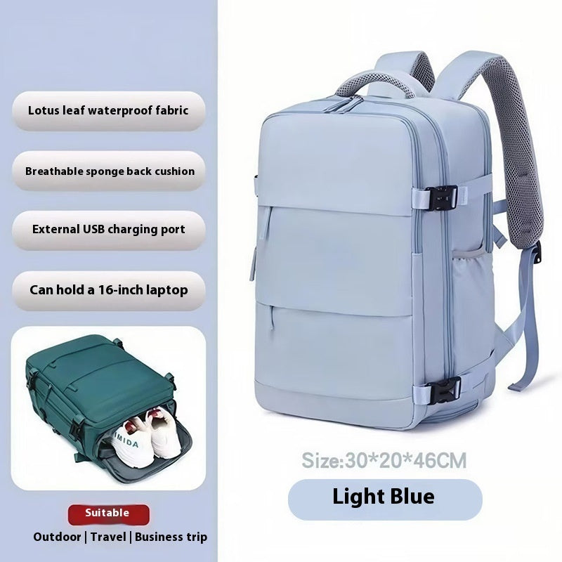 Pure Color Casual Versatile Men's And Women's Large Capacity Backpack