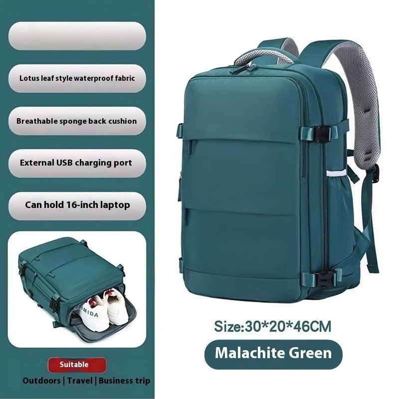 Pure Color Casual Versatile Men's And Women's Large Capacity Backpack