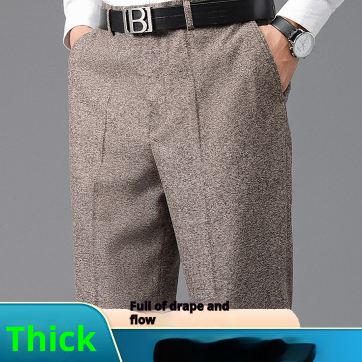 Suit Pants Men's Loose Straight High Waist Deep Middle-aged And Elderly