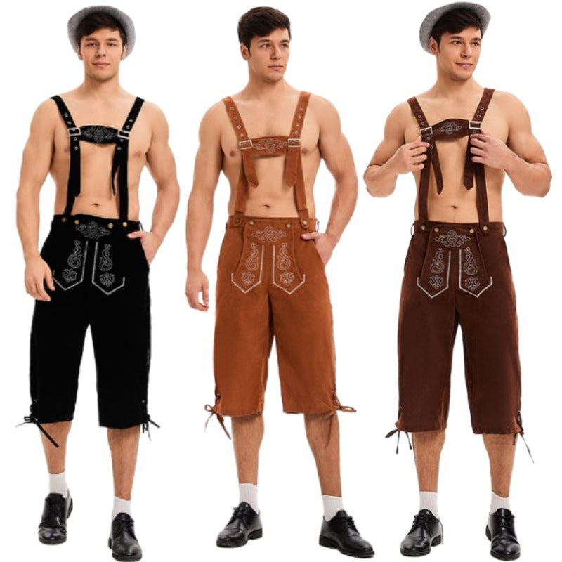 Germany Munich Clothing Three-color Suspenders Beer Pants