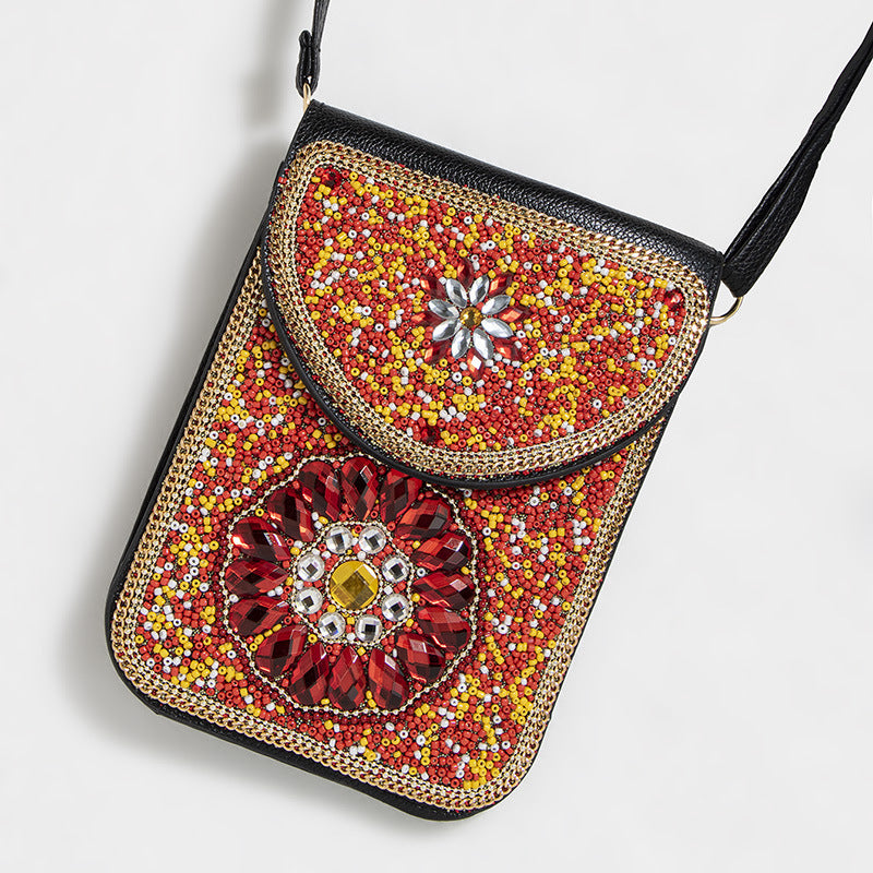 Bohemian Style Bead Satchel Shell Phone Bag