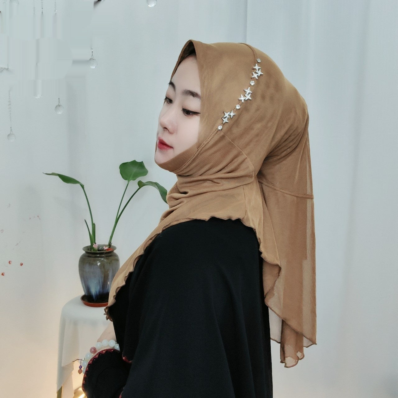 Women's Minimalist Five-star Mesh Double-layer Large Edition Scarf