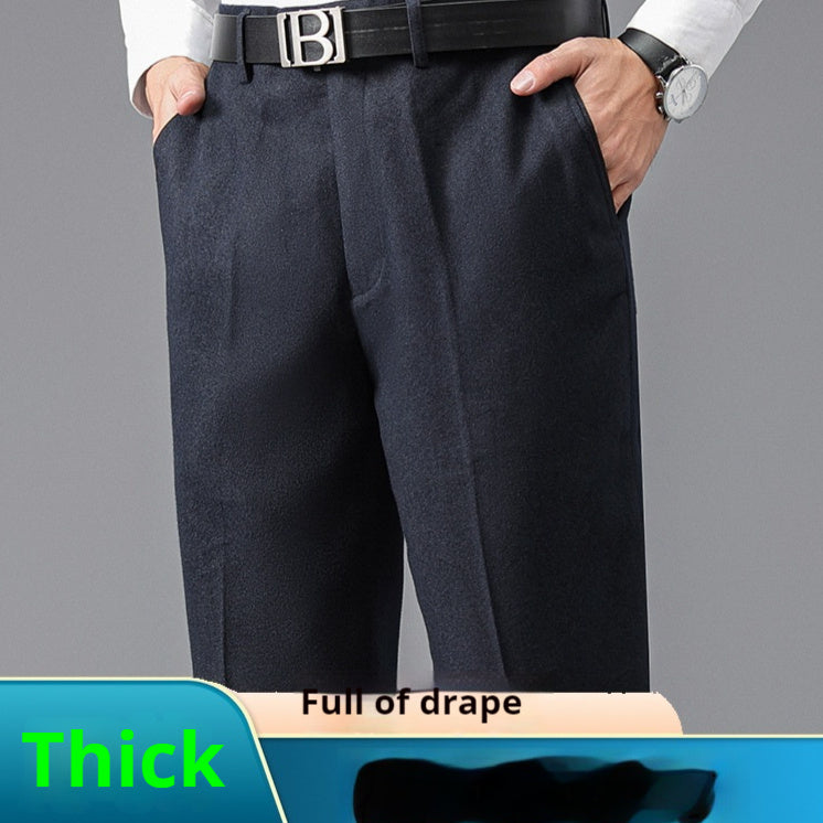 Suit Pants Men's Loose Straight High Waist Deep Middle-aged And Elderly