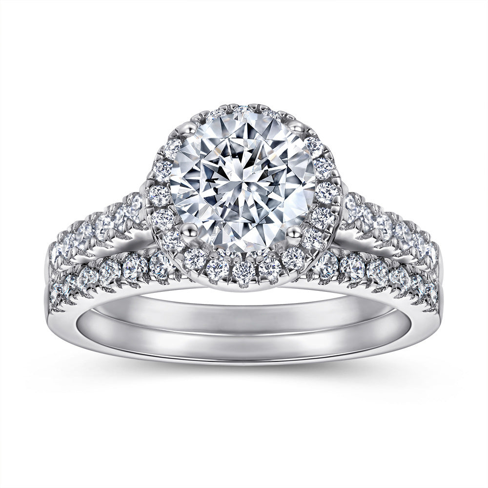 European And American Zircon Silver Ring Fashion Jewelry Women