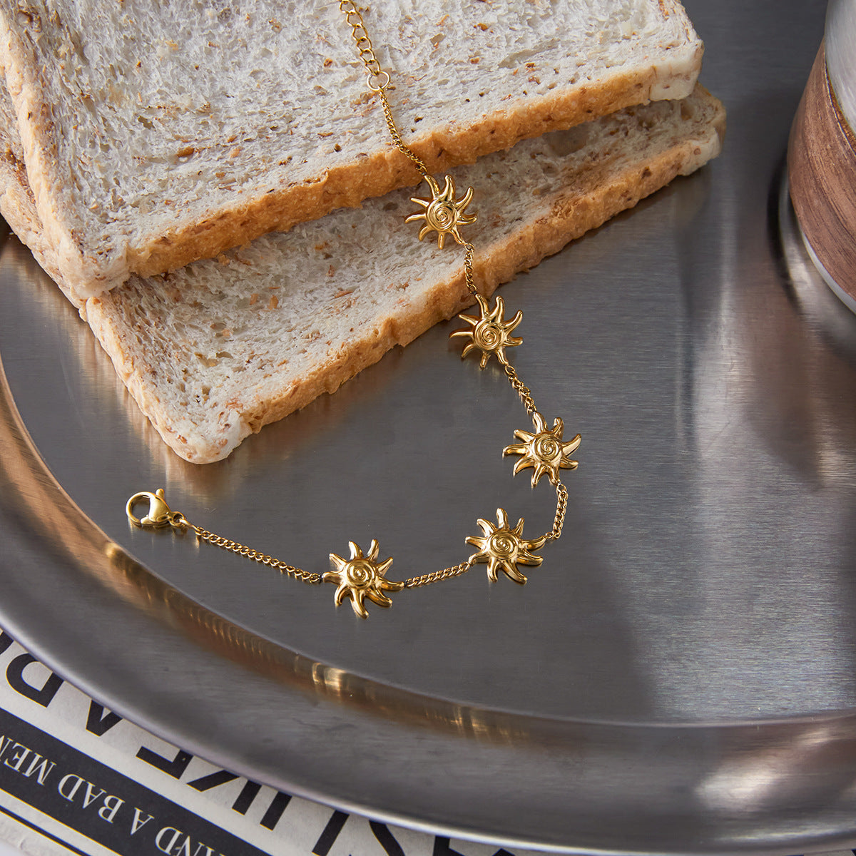 European And American Titanium Steel Bracelet Light Luxury High-grade Sun Jewelry Stainless Steel