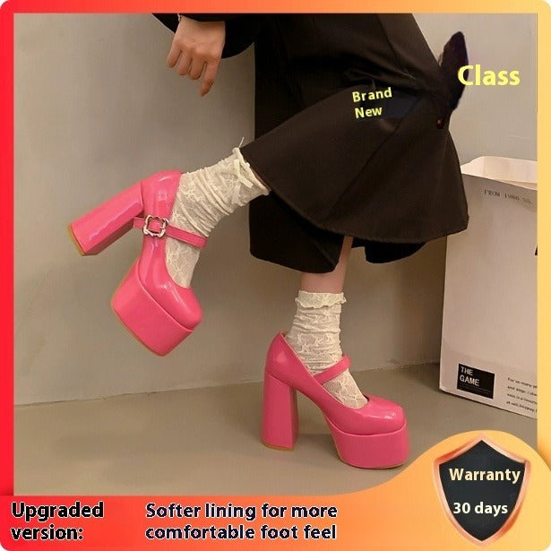 Waterproof Platform Thick Heel Thick Bottom Main Mary Jane Shoes