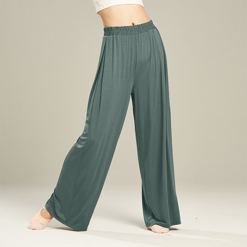 Women's Solid Color High Waist Stretch Modal Cloud Wide Leg Pants