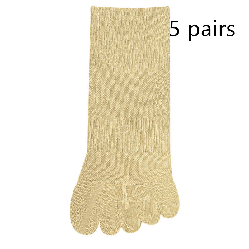 Women's Solid Color Simple Short Thin Five Toe Socks