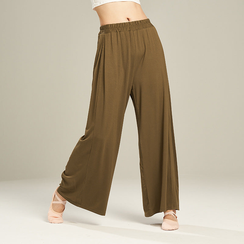 Women's Solid Color High Waist Stretch Modal Cloud Wide Leg Pants