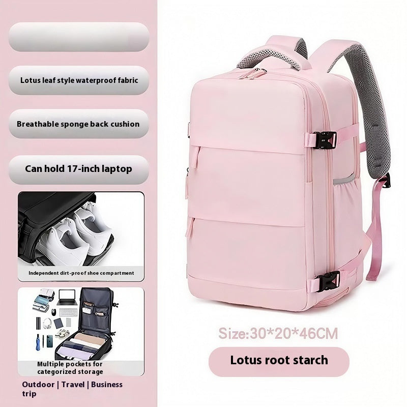 Pure Color Casual Versatile Men's And Women's Large Capacity Backpack