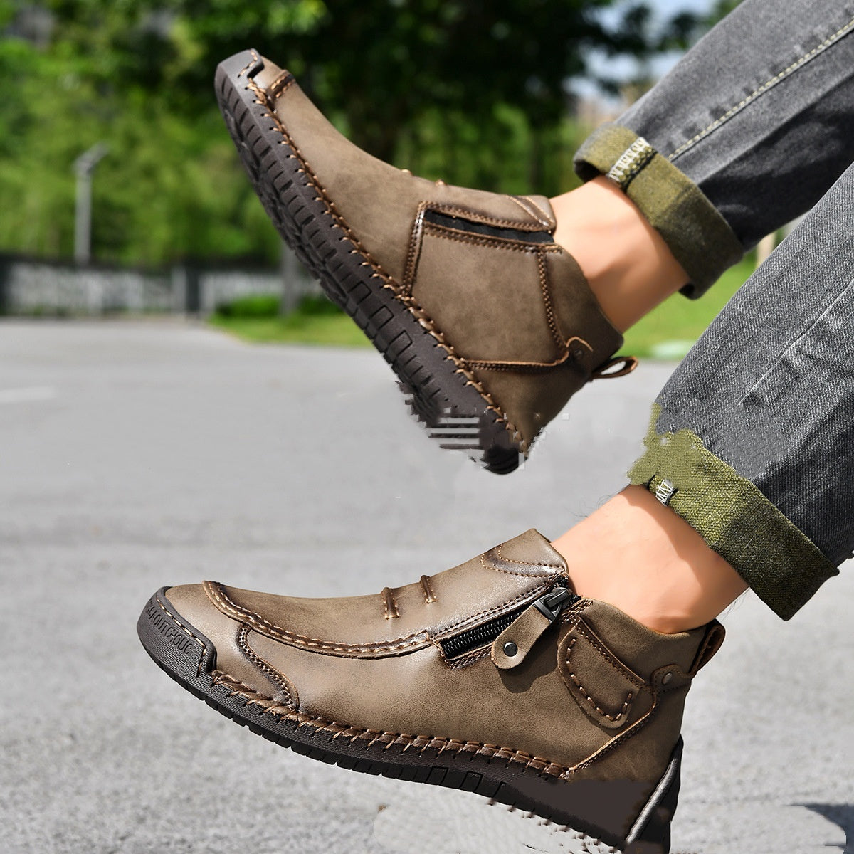 Mid-top Cross-border Martin Boots Vintage Men's Casual Shoes Handmade Boots