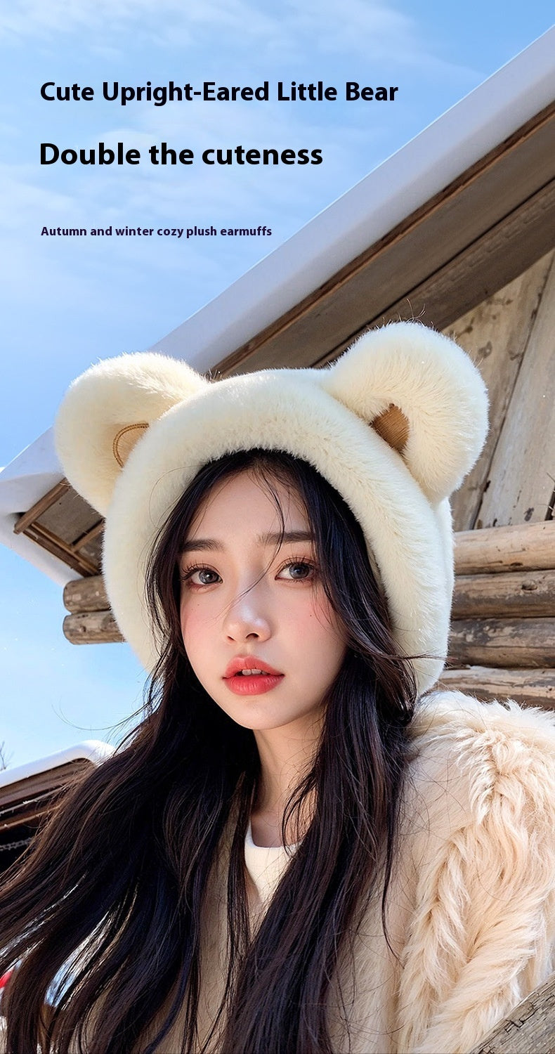 Warm-keeping Earmuffs Female Winter Cute Cartoon Bear Earmuff