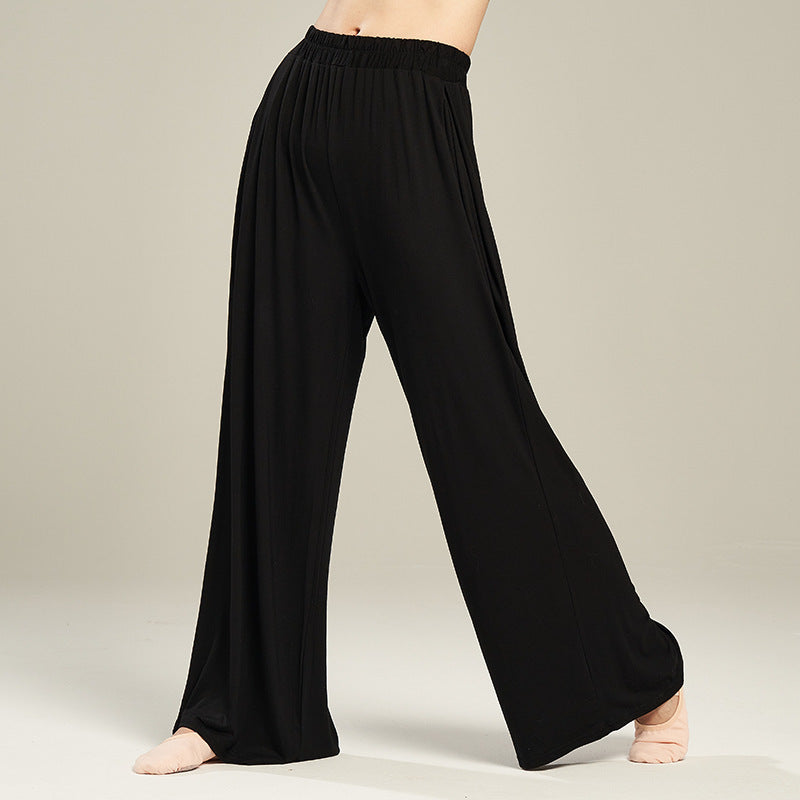 Women's Solid Color High Waist Stretch Modal Cloud Wide Leg Pants