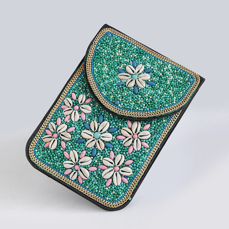 Bohemian Style Bead Satchel Shell Phone Bag