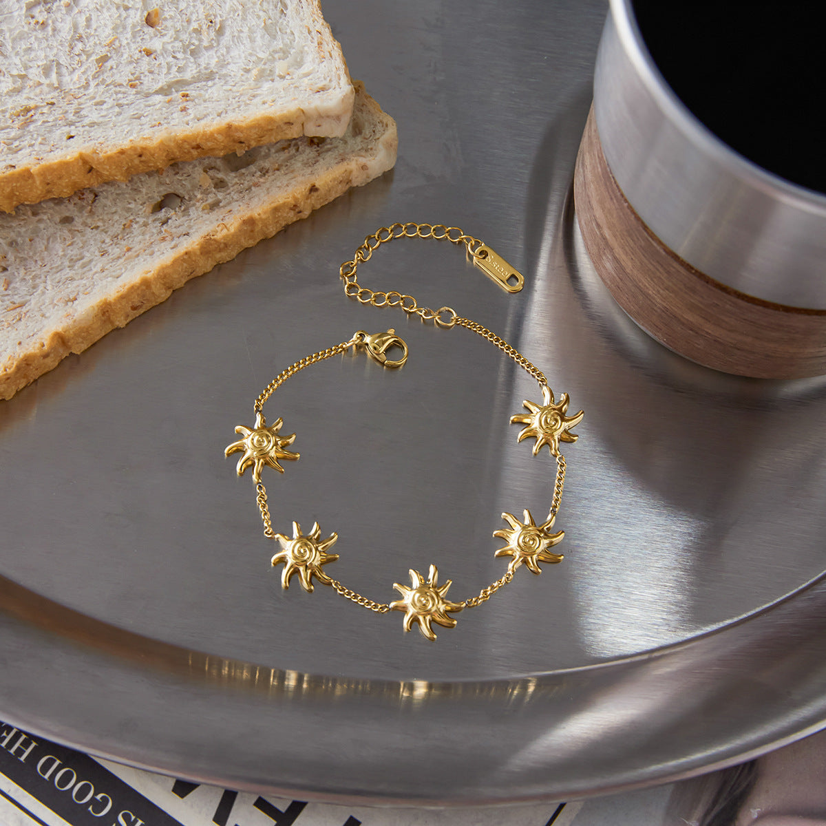 European And American Titanium Steel Bracelet Light Luxury High-grade Sun Jewelry Stainless Steel