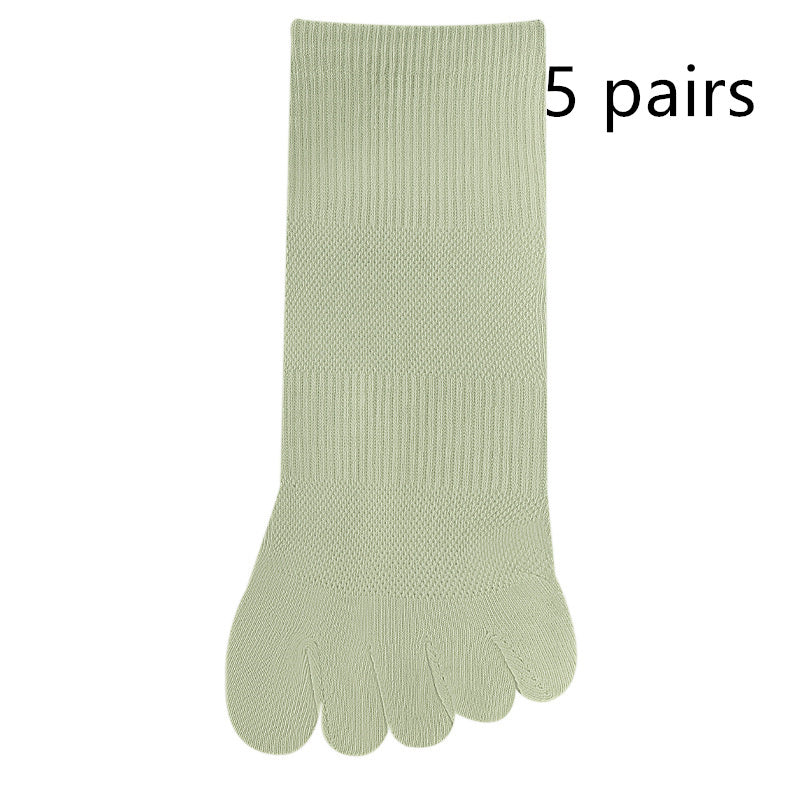 Women's Solid Color Simple Short Thin Five Toe Socks