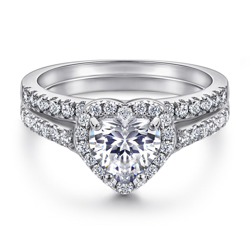 European And American Zircon Silver Ring Fashion Jewelry Women