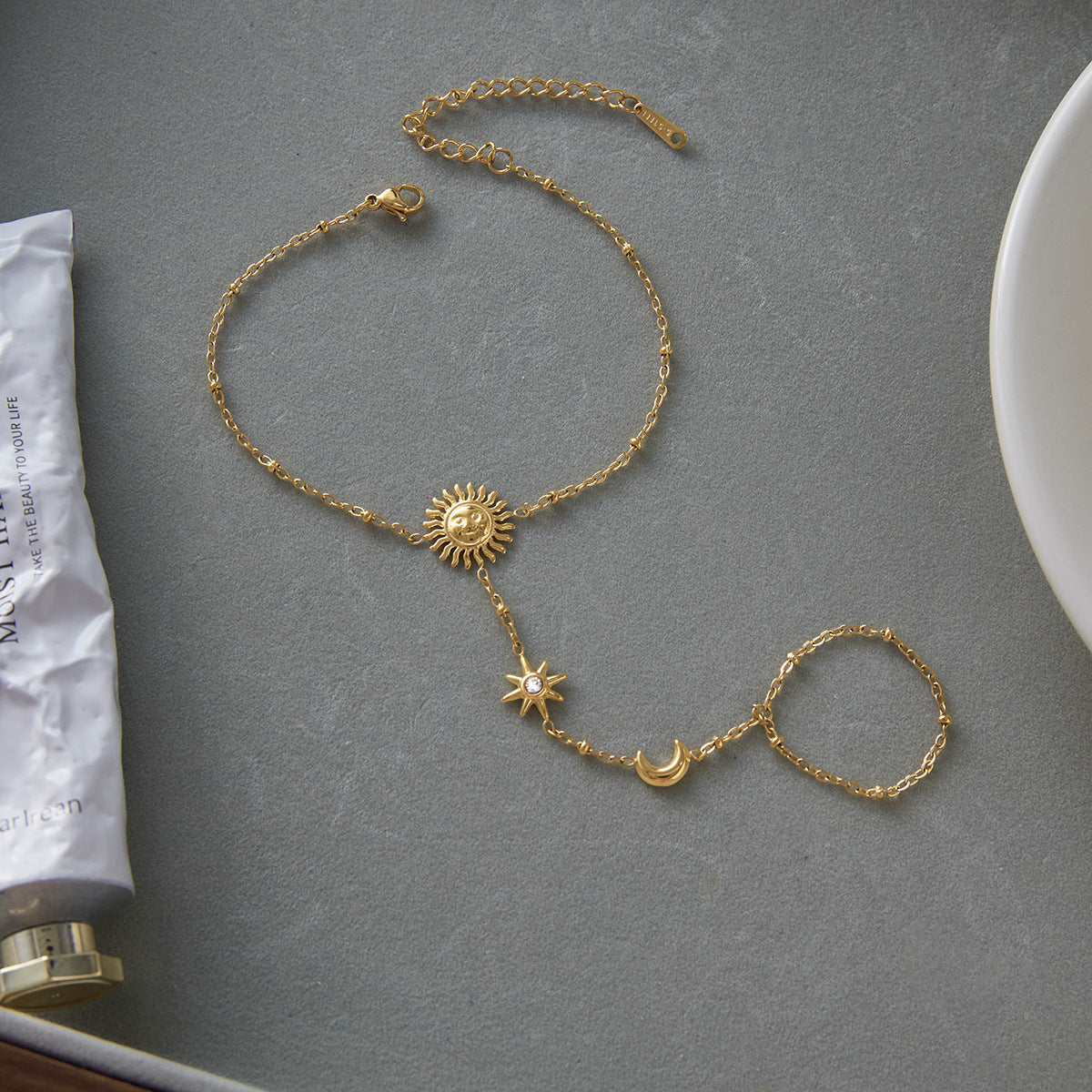 European And American Stainless Steel Sun Mitten-type Bracelet Light Luxury High-grade Jewelry