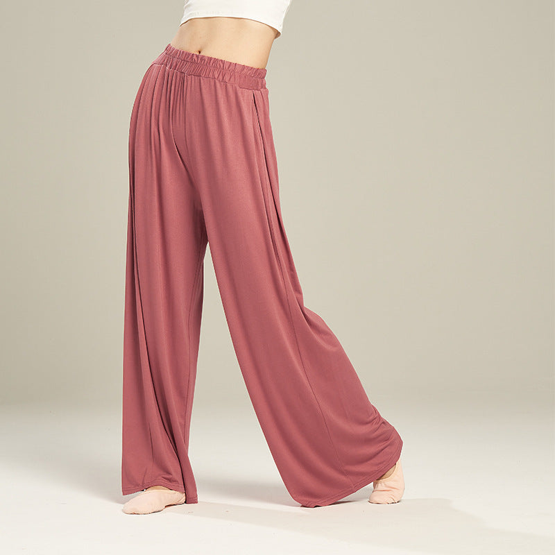 Women's Solid Color High Waist Stretch Modal Cloud Wide Leg Pants
