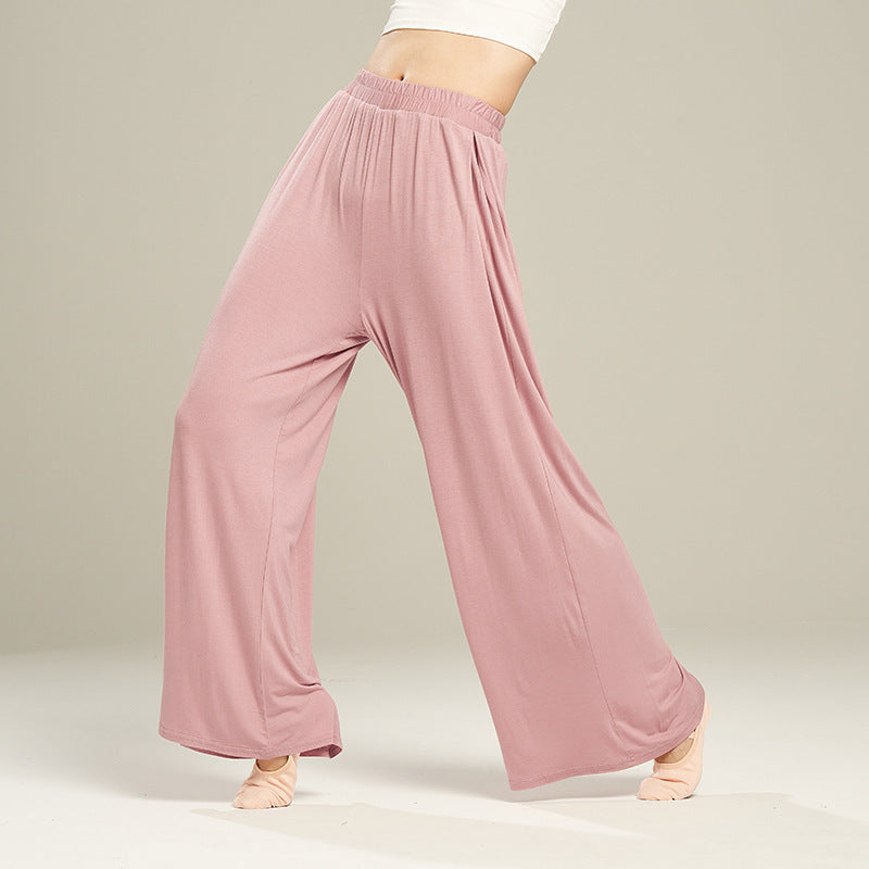 Women's Solid Color High Waist Stretch Modal Cloud Wide Leg Pants