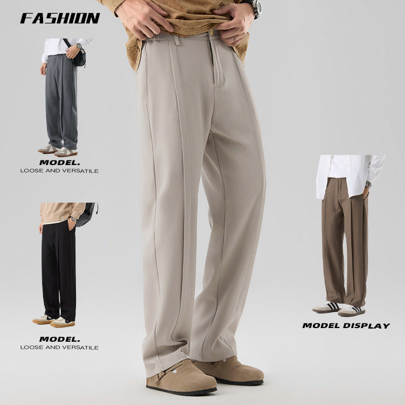 Loose Casual Suit Pants Versatile Straight Draping Effect Trousers