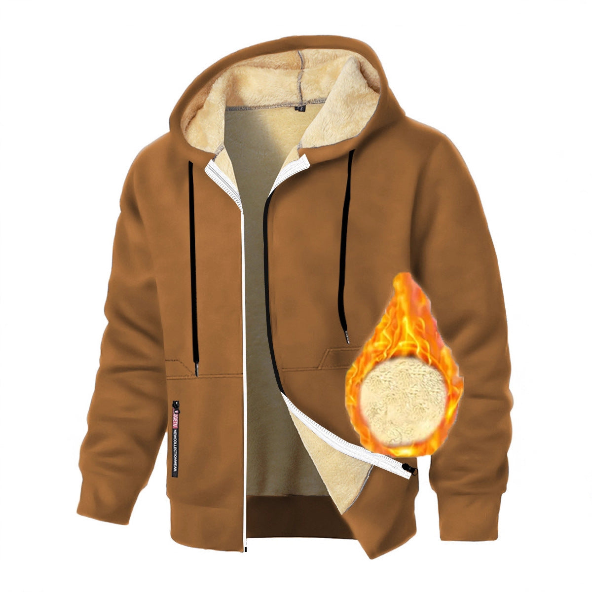 Men's Cashmere Hoodie Thickened Zipper Coat