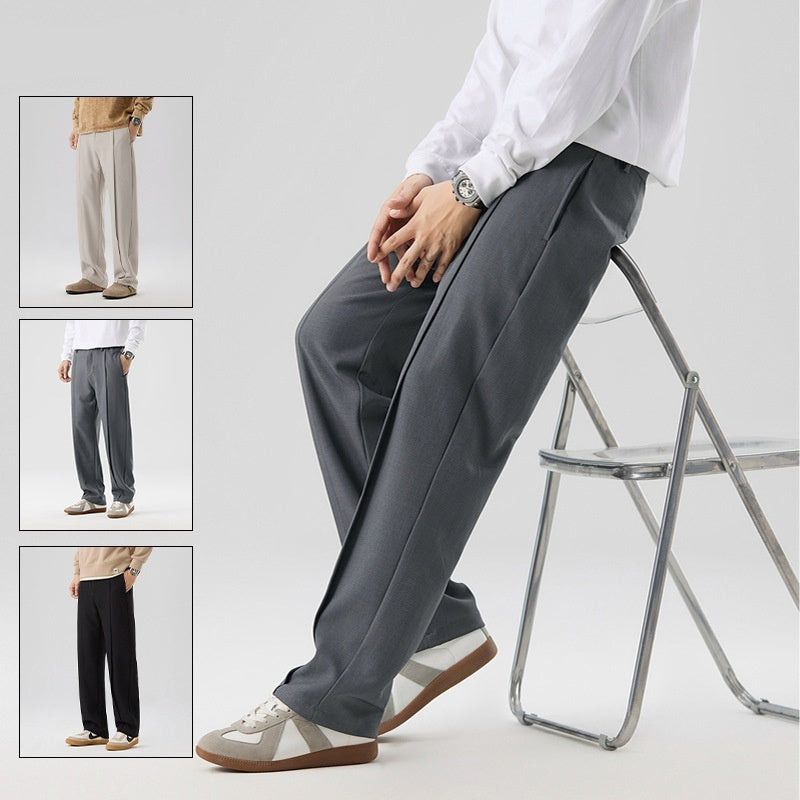 Loose Casual Suit Pants Versatile Straight Draping Effect Trousers