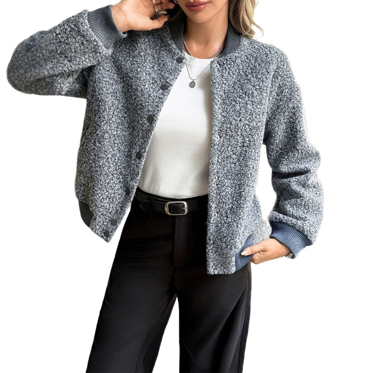 Casual Holiday Button Long-sleeved Coat For Women