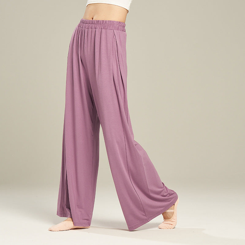 Women's Solid Color High Waist Stretch Modal Cloud Wide Leg Pants