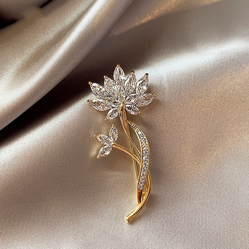 New Alloy Brooch High Sense Niche High-end Pin Coat Suit High-end All-match Corsage