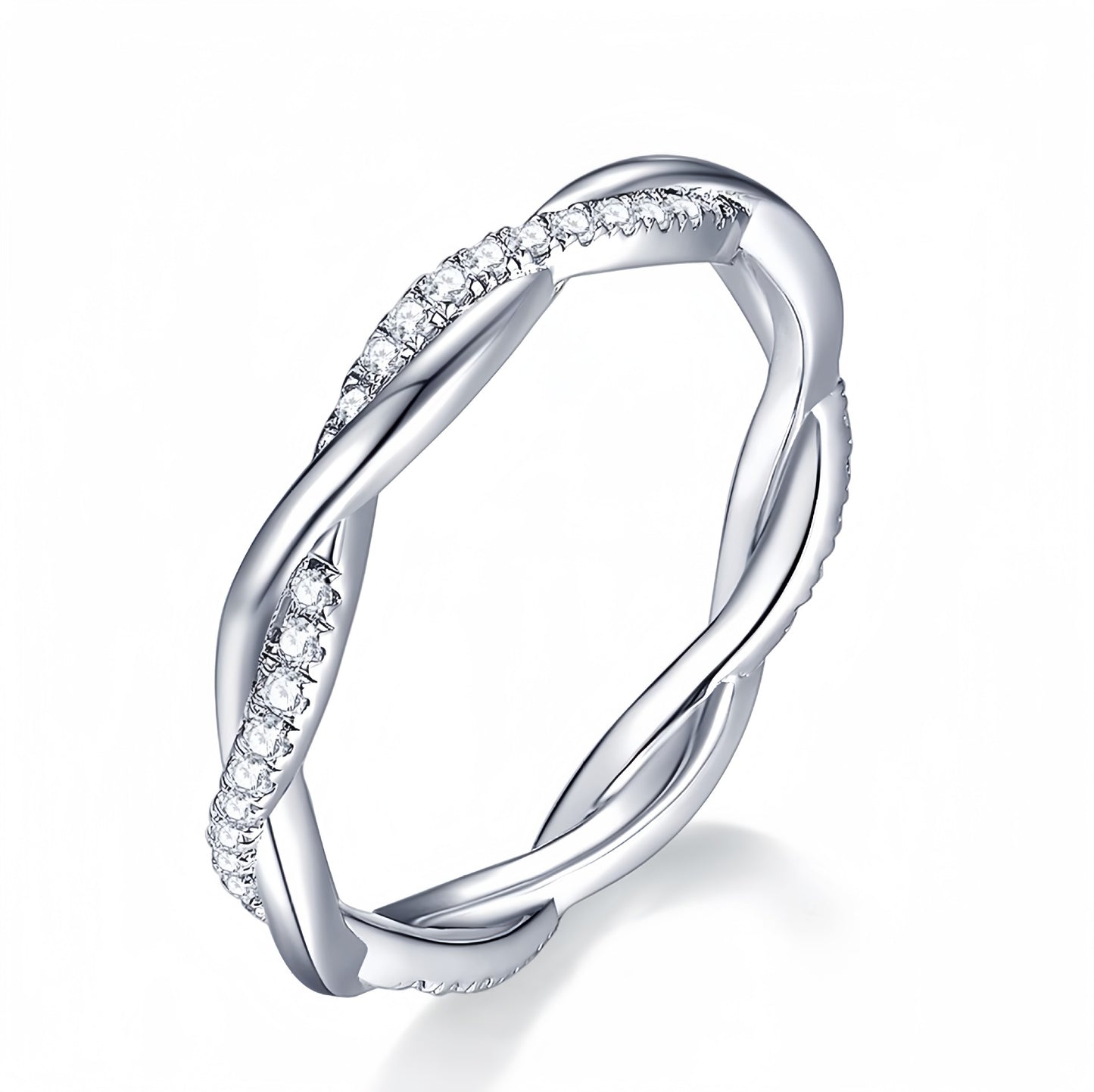 Classic Sansheng Sanshi Couple Rings Twist Twisted String Zircon Lines
