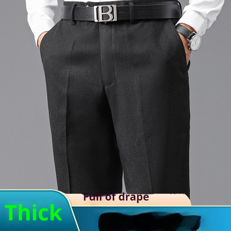 Suit Pants Men's Loose Straight High Waist Deep Middle-aged And Elderly