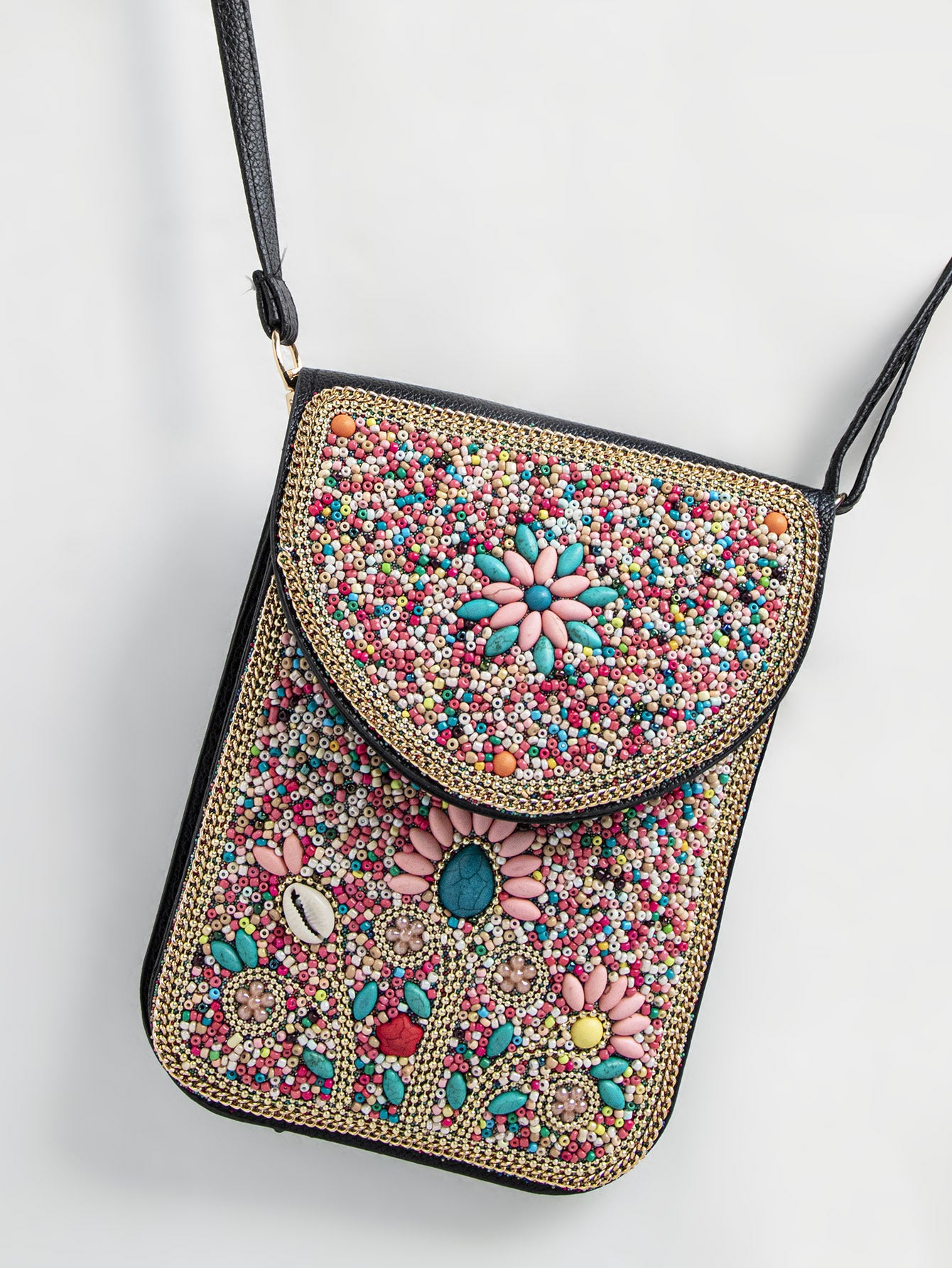 Bohemian Style Bead Satchel Shell Phone Bag