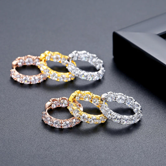 Women's Gold-plated Zircon Earrings Temperament Wild