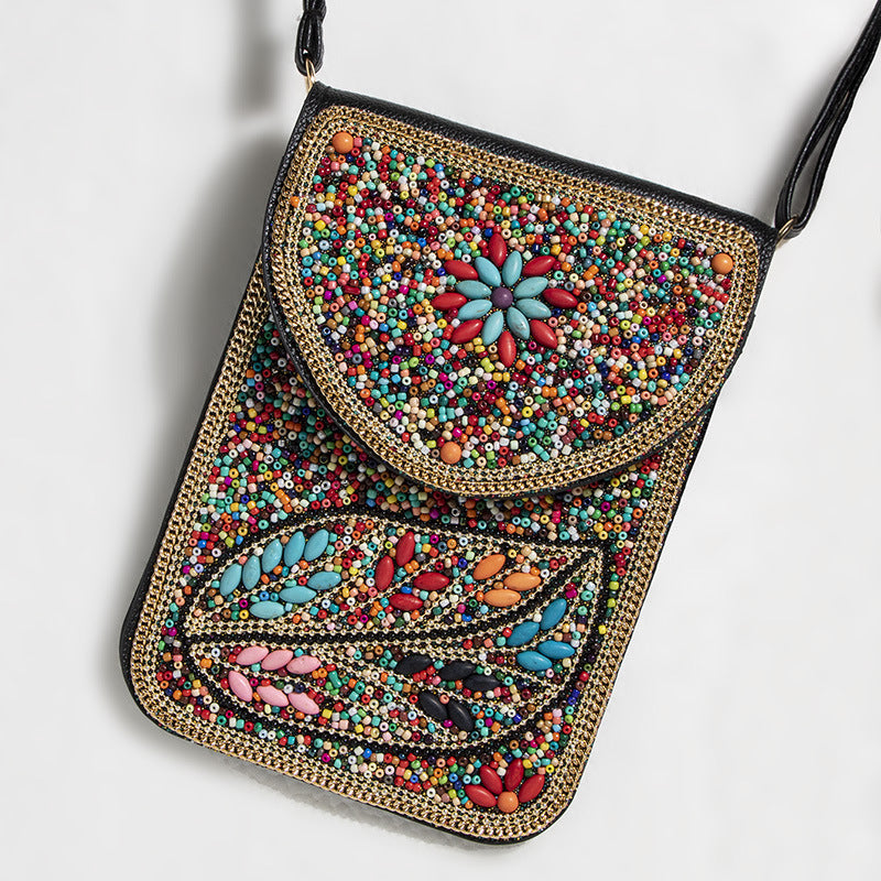 Bohemian Style Bead Satchel Shell Phone Bag