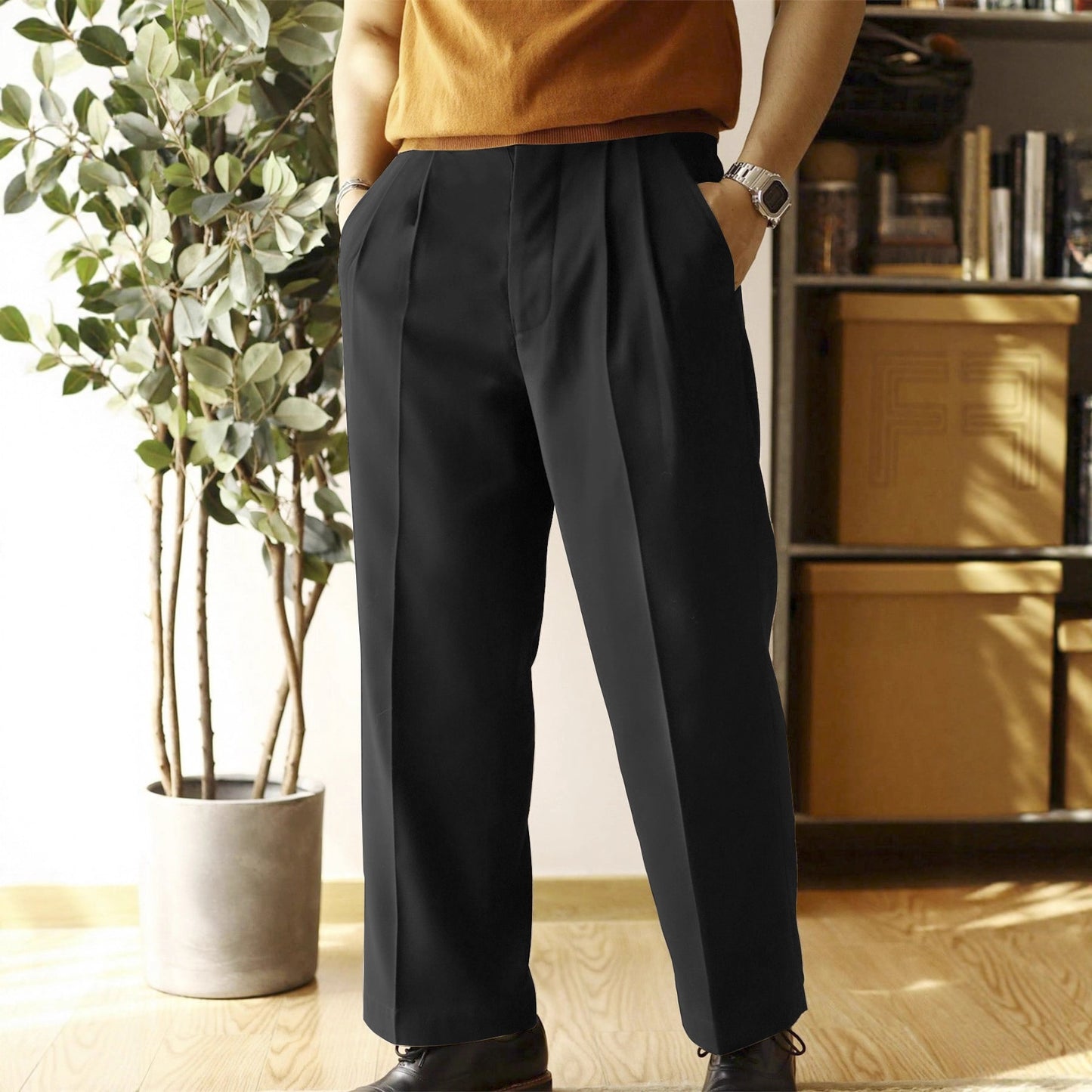 Men's Casual Fashion Loose Straight Trend Wide-leg Pants