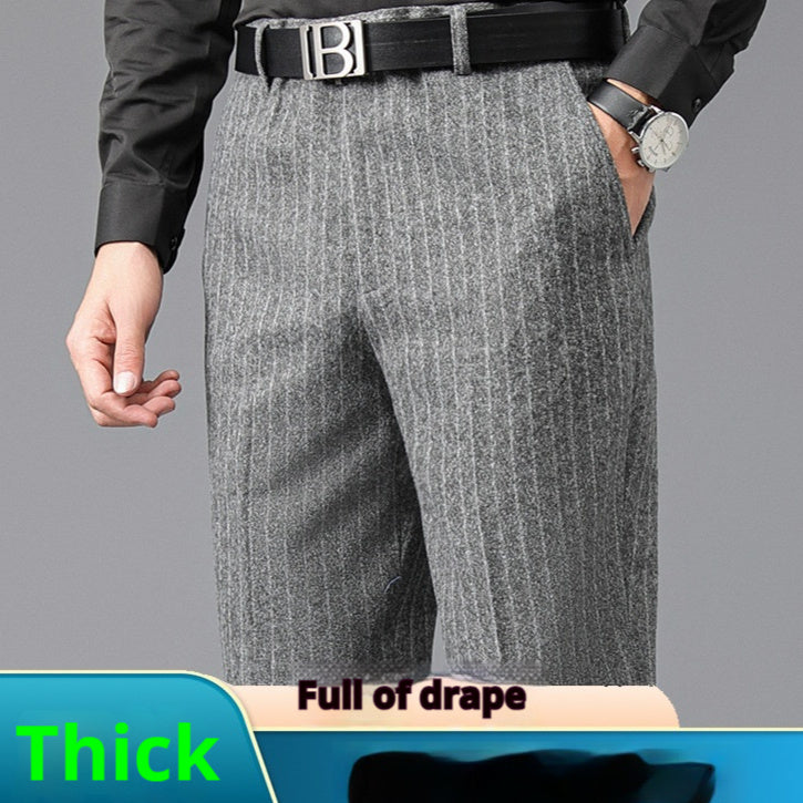 Suit Pants Men's Loose Straight High Waist Deep Middle-aged And Elderly