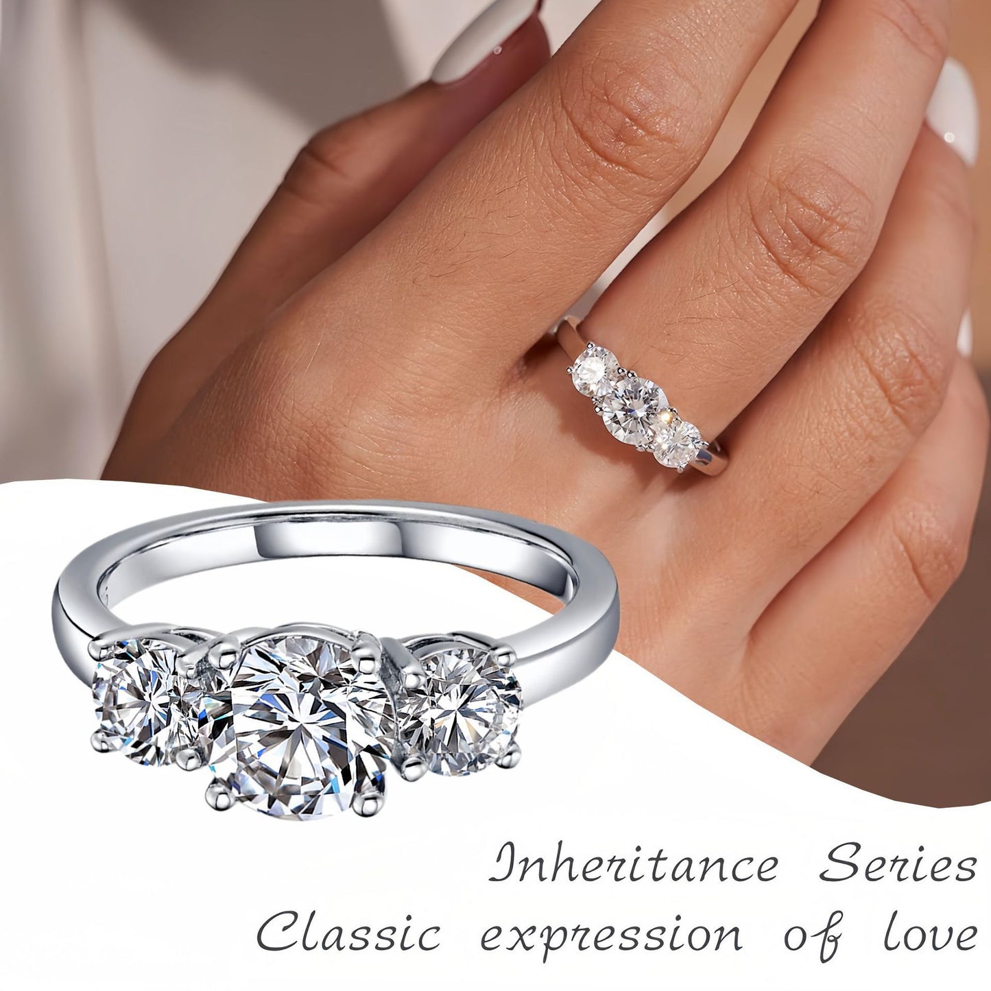 Classic Sansheng Sanshi Couple Rings Twist Twisted String Zircon Lines