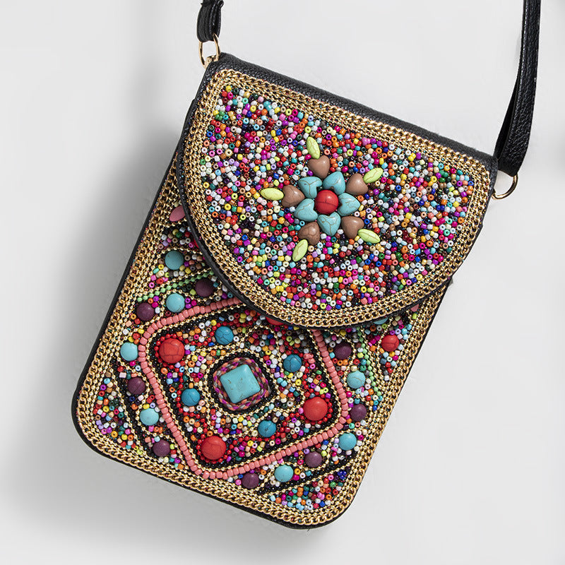 Bohemian Style Bead Satchel Shell Phone Bag