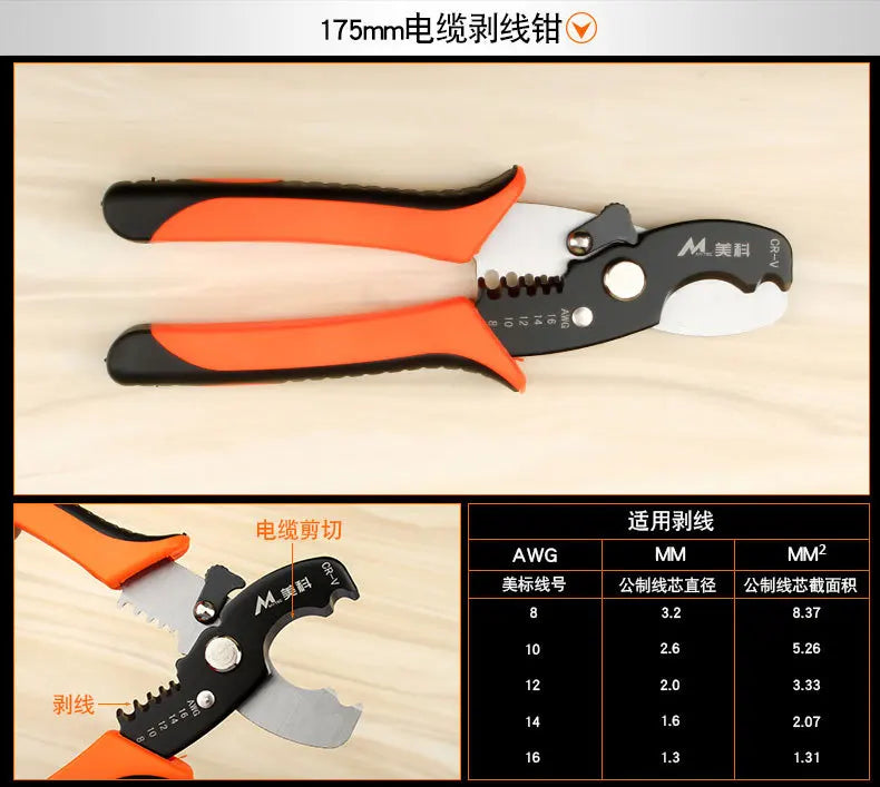 Stripper, wire pulling pliers, multifunctional electrician's manual stripper, home network cable stripper