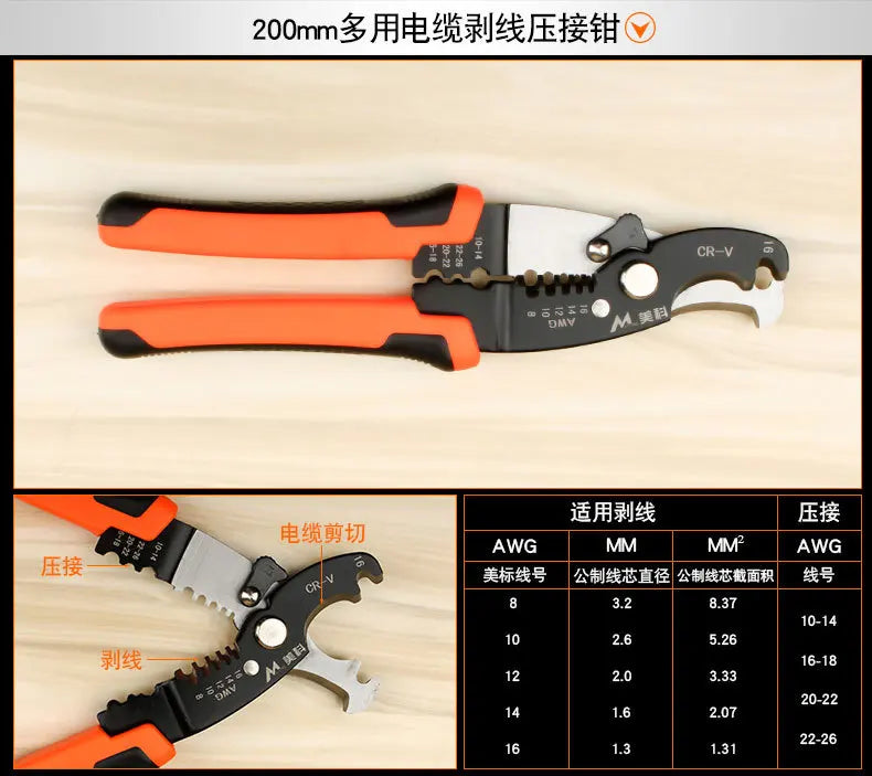 Stripper, wire pulling pliers, multifunctional electrician's manual stripper, home network cable stripper