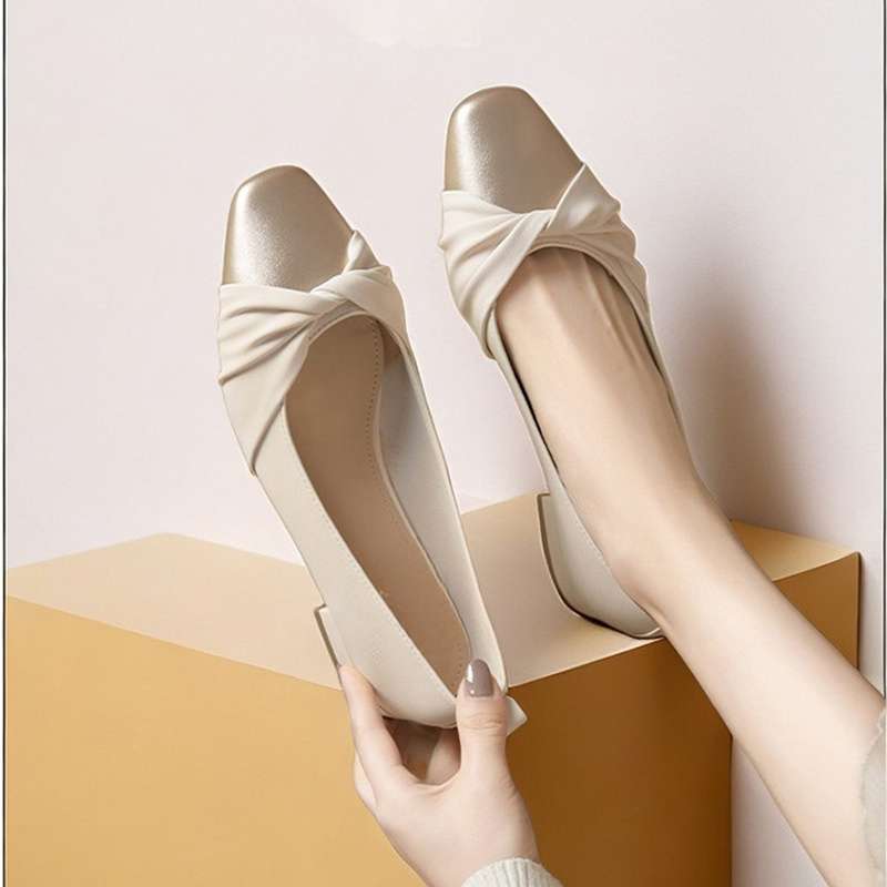 Low Heel Low-cut Pumps Spring Dress Soft Bottom Women's Gommino Kafuu French Mary Jane