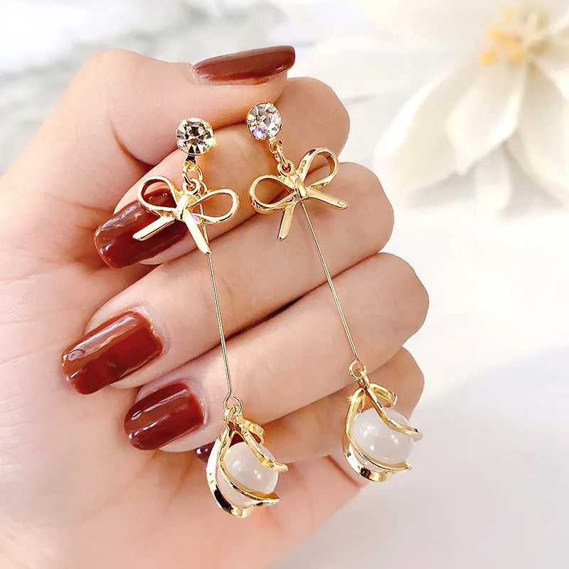 Long Tassel Dangle Earrings Explosive Personality Fashion All-match Female Gold Silver Needle Retro Heart Earjewelry Wholesale