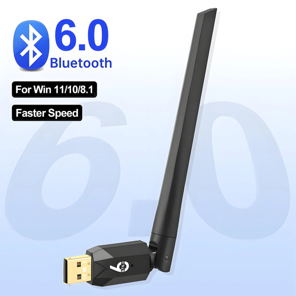 200M Bluetooth 6.0 5.4 Adapter USB Dongle Wireless Adapter Music Audio Receiver Transmitter for PC Mouse Keyboard Driver Free