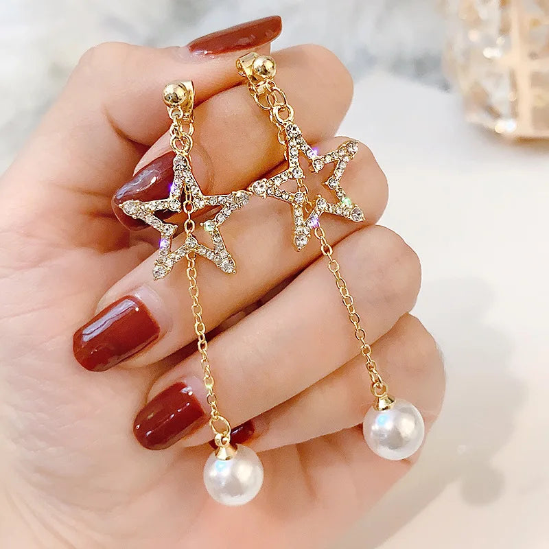 Long Tassel Dangle Earrings Explosive Personality Fashion All-match Female Gold Silver Needle Retro Heart Earjewelry Wholesale